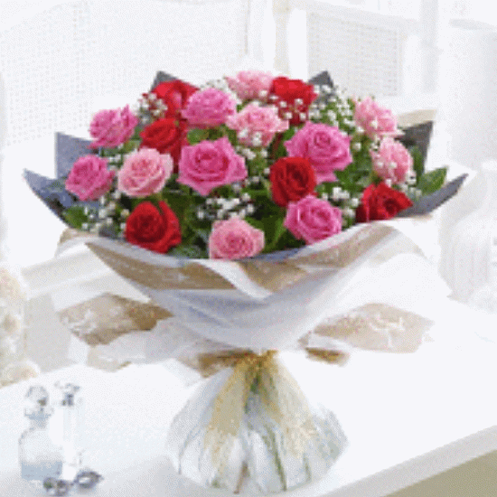 SG 02 Vazoda 20 Adet kırmızı-pembe Güller